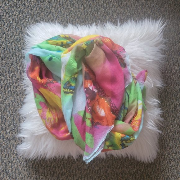 Large Neon Butterfly Scarf - Picture 3 of 8